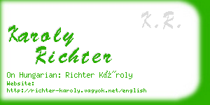 karoly richter business card